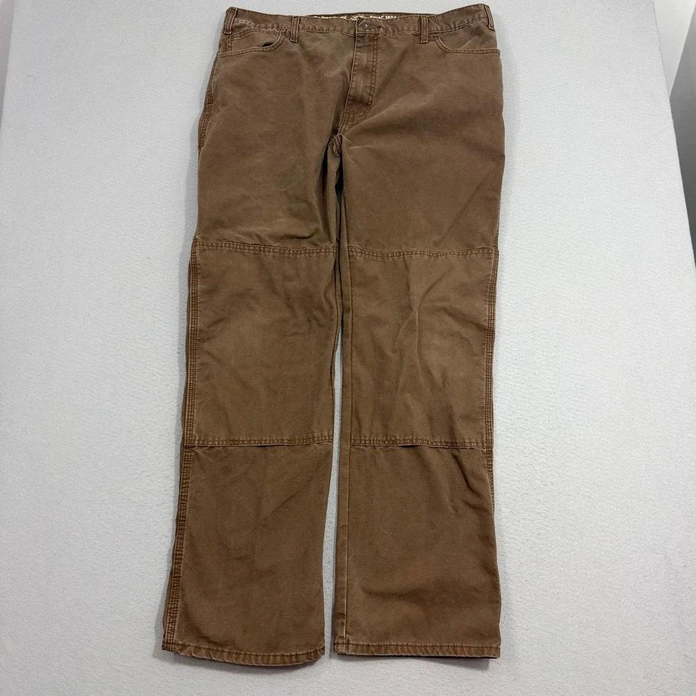 Dickies Carpenter Pants Men's 38x34 Brown Double Knee Duck Canvas Work Vintage